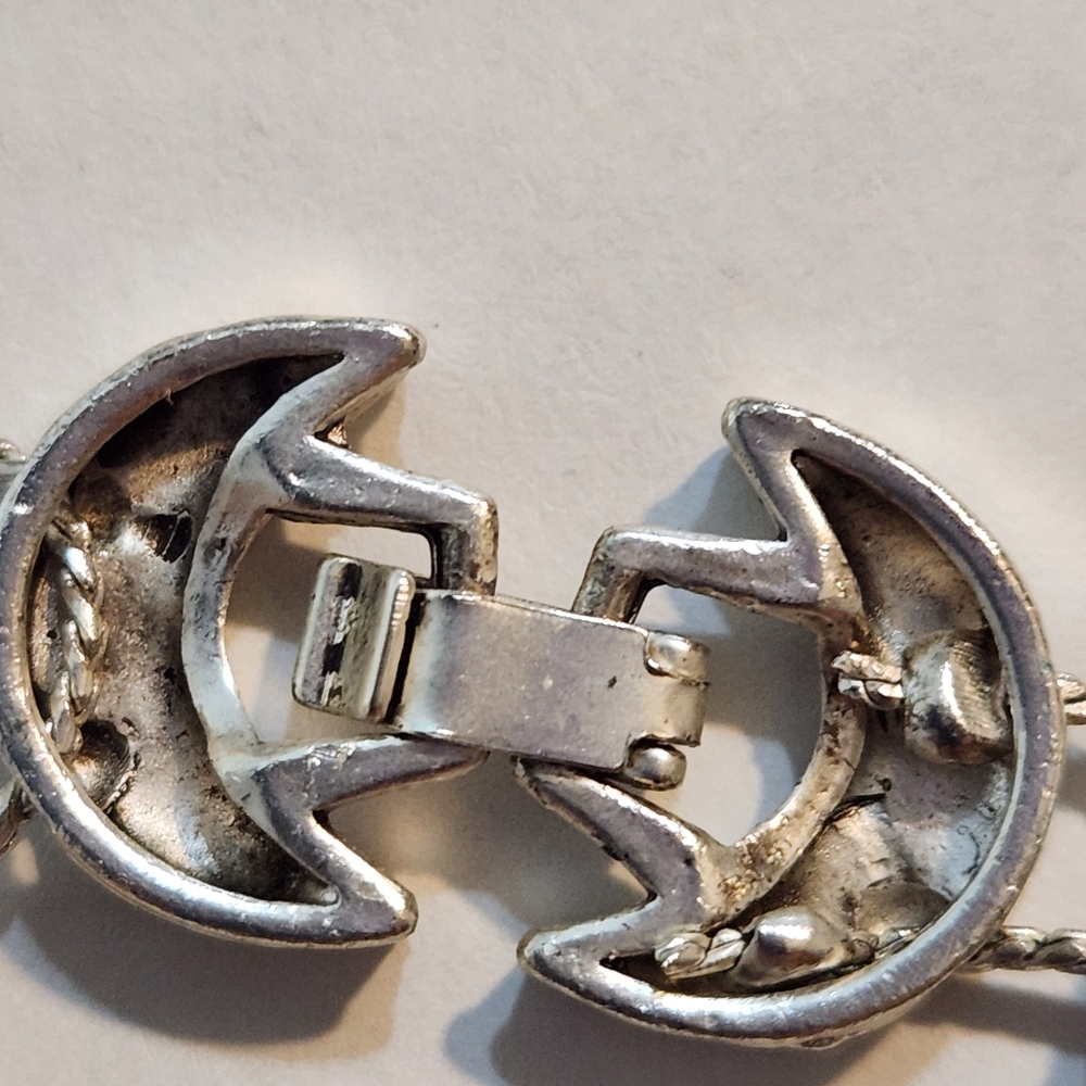 Vintage Noah's Ark theme slide bracelet Silver Colored sheep camel elephant dove - Picture 7 of 16